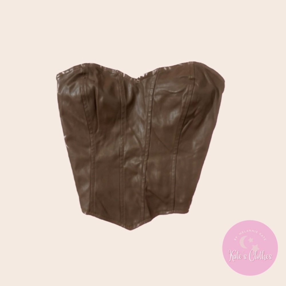 Brown Bustier With Heart Cut